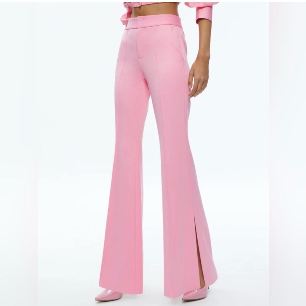 Alice + Olivia Danette Mid Rise Flare Leg Slit Pants - Sz 4